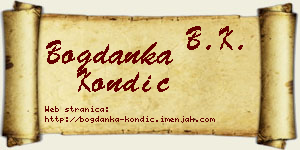 Bogdanka Kondić vizit kartica